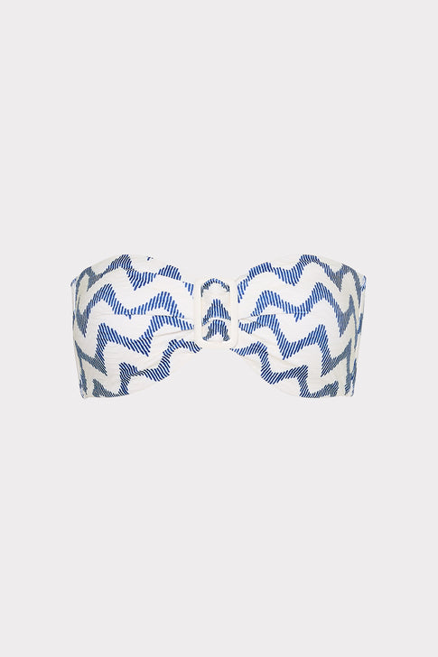 Margot Barcelona Chevron Bandeau Top White/Blue Image 1 of 4