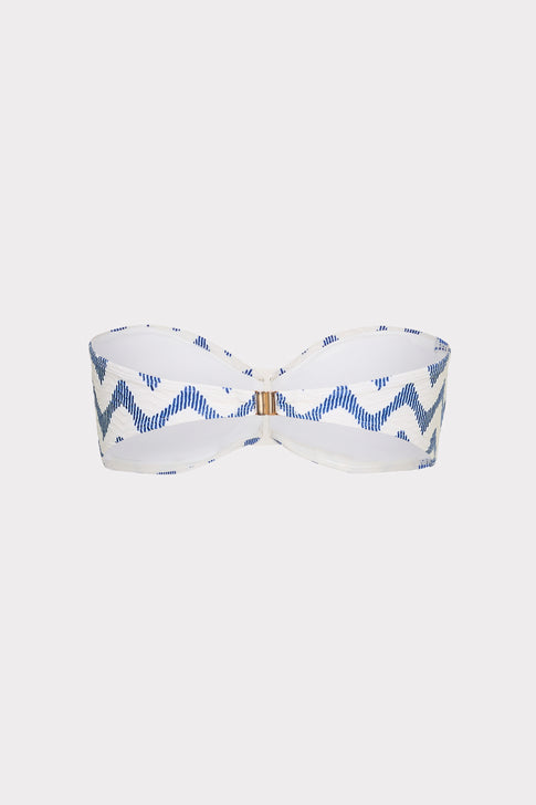 Margot Barcelona Chevron Bandeau Top White/Blue Image 4 of 4
