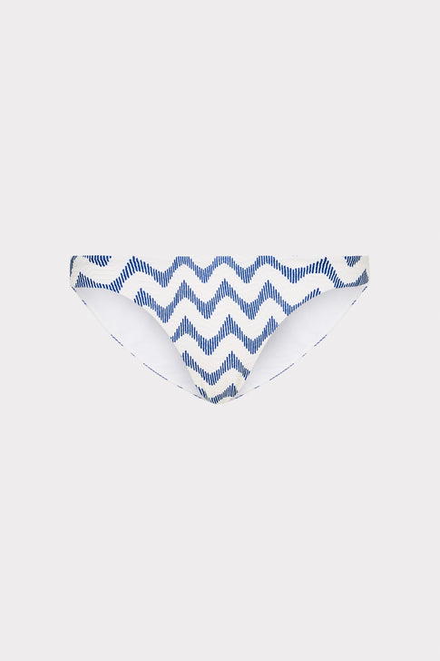Margot Barcelona Chevron Bikini Bottom White/Blue Image 1 of 4