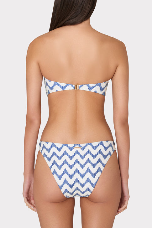 Margot Barcelona Chevron Bikini Bottom White/Blue Image 3 of 4