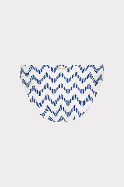 Margot Barcelona Chevron Bikini Bottom White/Blue Image 4 of 4