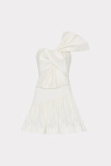 ワンピース TAFFETA MINI DRESS Harley Bow Taffeta Mini Dress in Ecru | MILLY