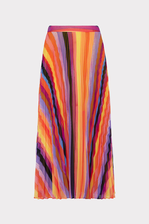 Otha Sunset Stripe Pleated Skirt