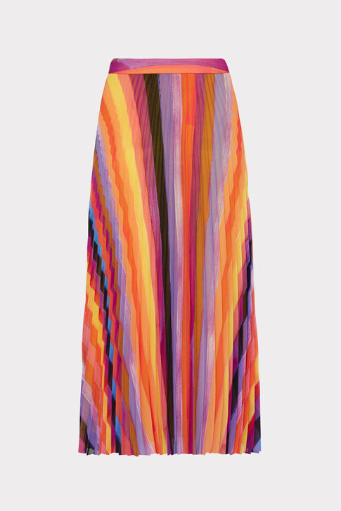 Otha Sunset Stripe Pleated Skirt
