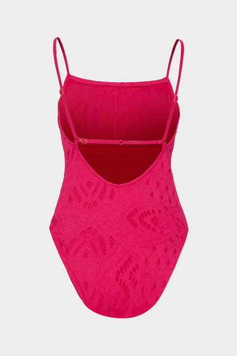 Pink Lace Eyelet One Piece