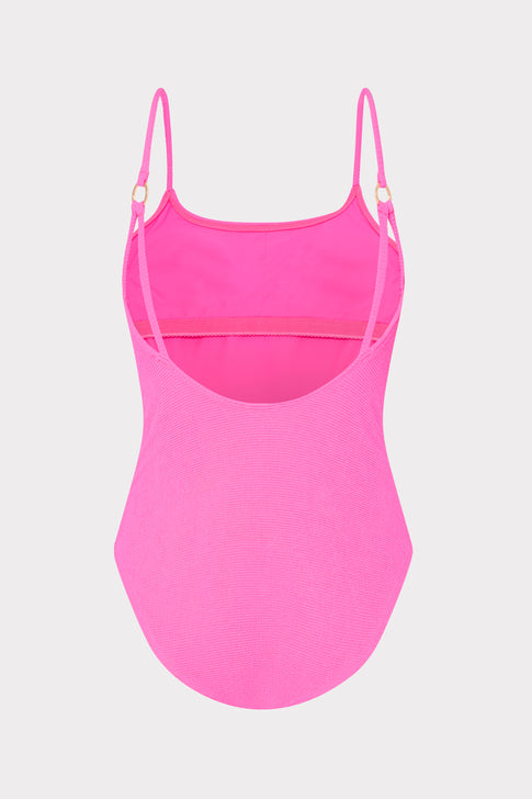 Pink Designer One Piece Swimsuit - Interior Construction Detail | MILLY