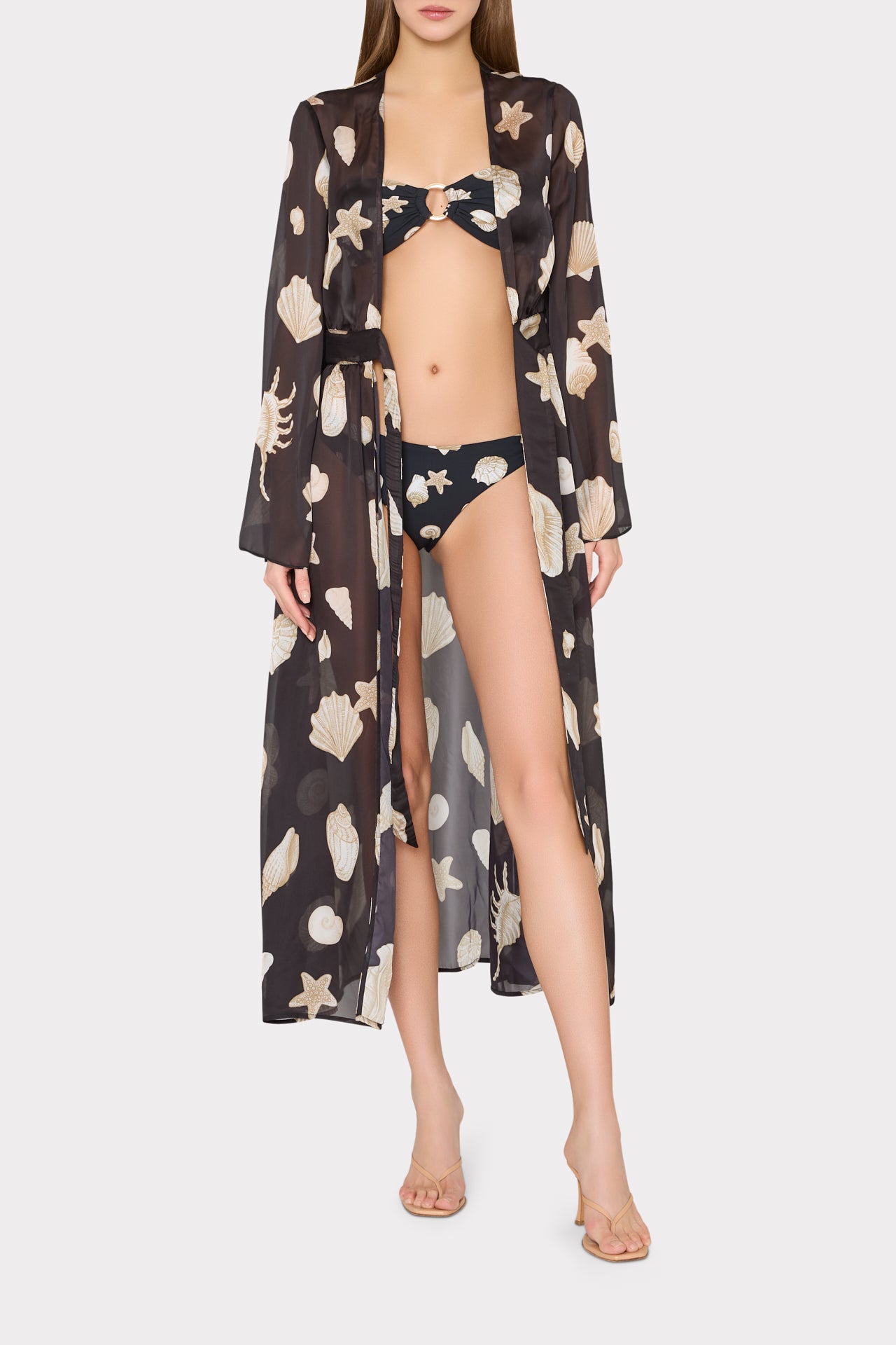 Vince Seashell Cover Up in Black/White | MILLY