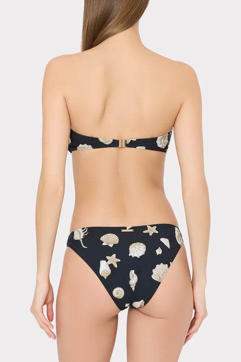 Black Shell Pattern Bikini Set - Back View On Model | MILLY