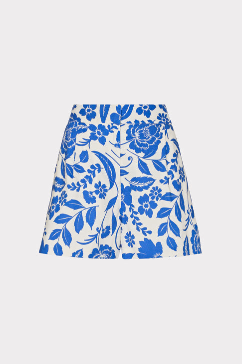 Flowers Of Spain Linen Shorts Blue/White Image 1 of 4
