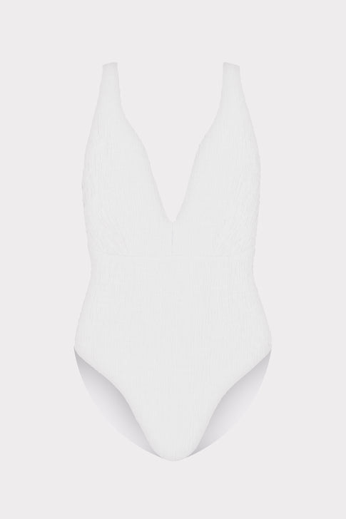 Deep Dive One Piece With Smocking White Image 1 of 6