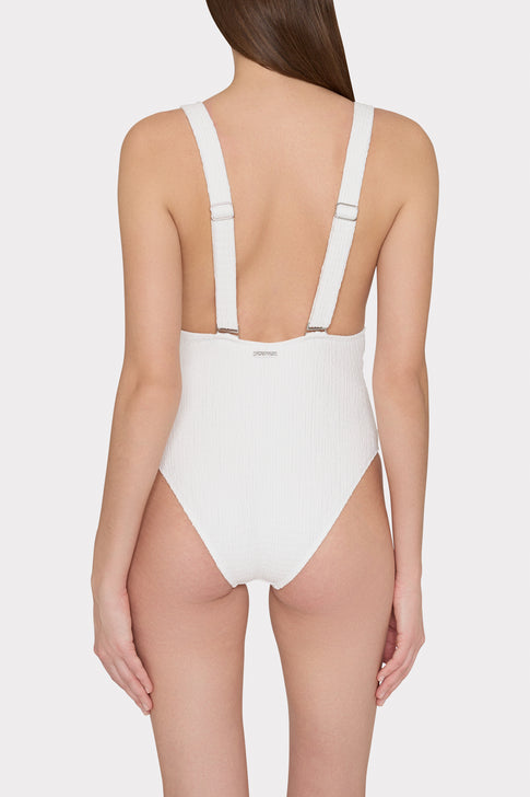 Deep Dive One Piece With Smocking White Image 4 of 6