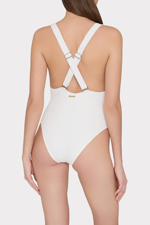 Deep Dive One Piece With Smocking White Image 5 of 6