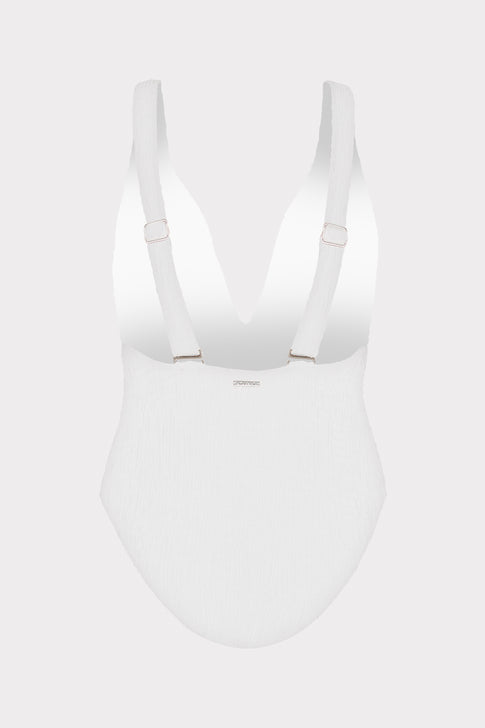 Deep Dive One Piece With Smocking White Image 6 of 6