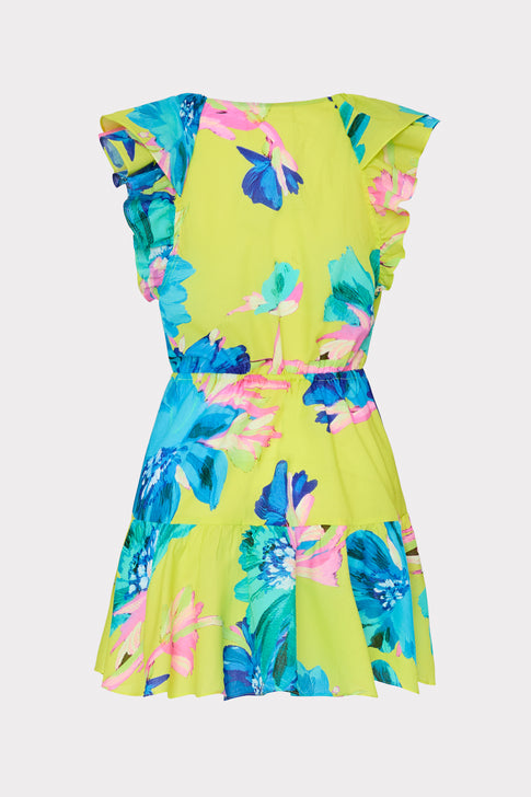 Dana Floating Cosmos Cover-Up Dress Neon Yellow Image 5 of 5