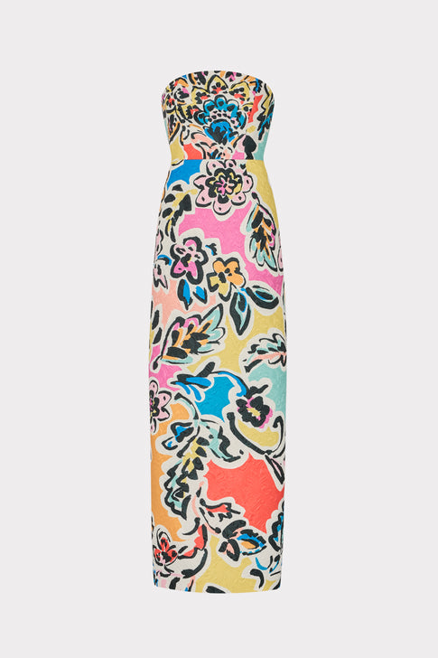 Orion Rainbow Oasis Jacquard Dress Black Multi Image 1 of 4