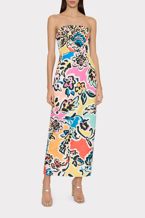 Orion Rainbow Oasis Jacquard Dress Black Multi Image 2 of 4