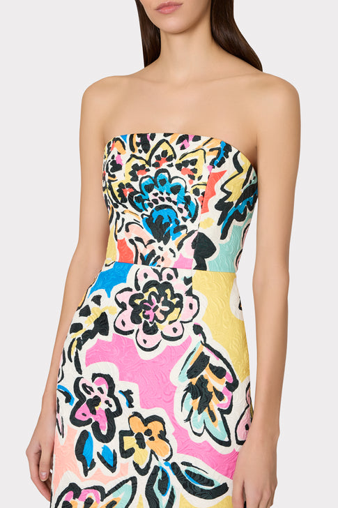 Orion Rainbow Oasis Jacquard Dress Black Multi Image 3 of 4