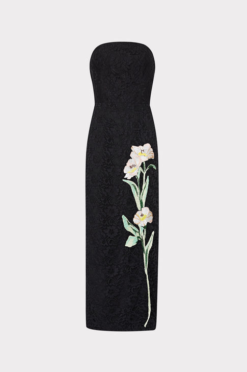 Dolores Lace Embroidered Dress Black Image 1 of 4