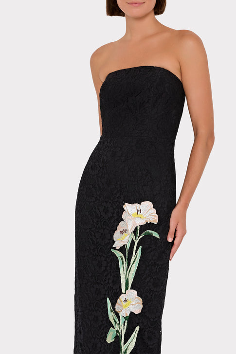 Dolores Lace Embroidered Dress Black Image 3 of 4