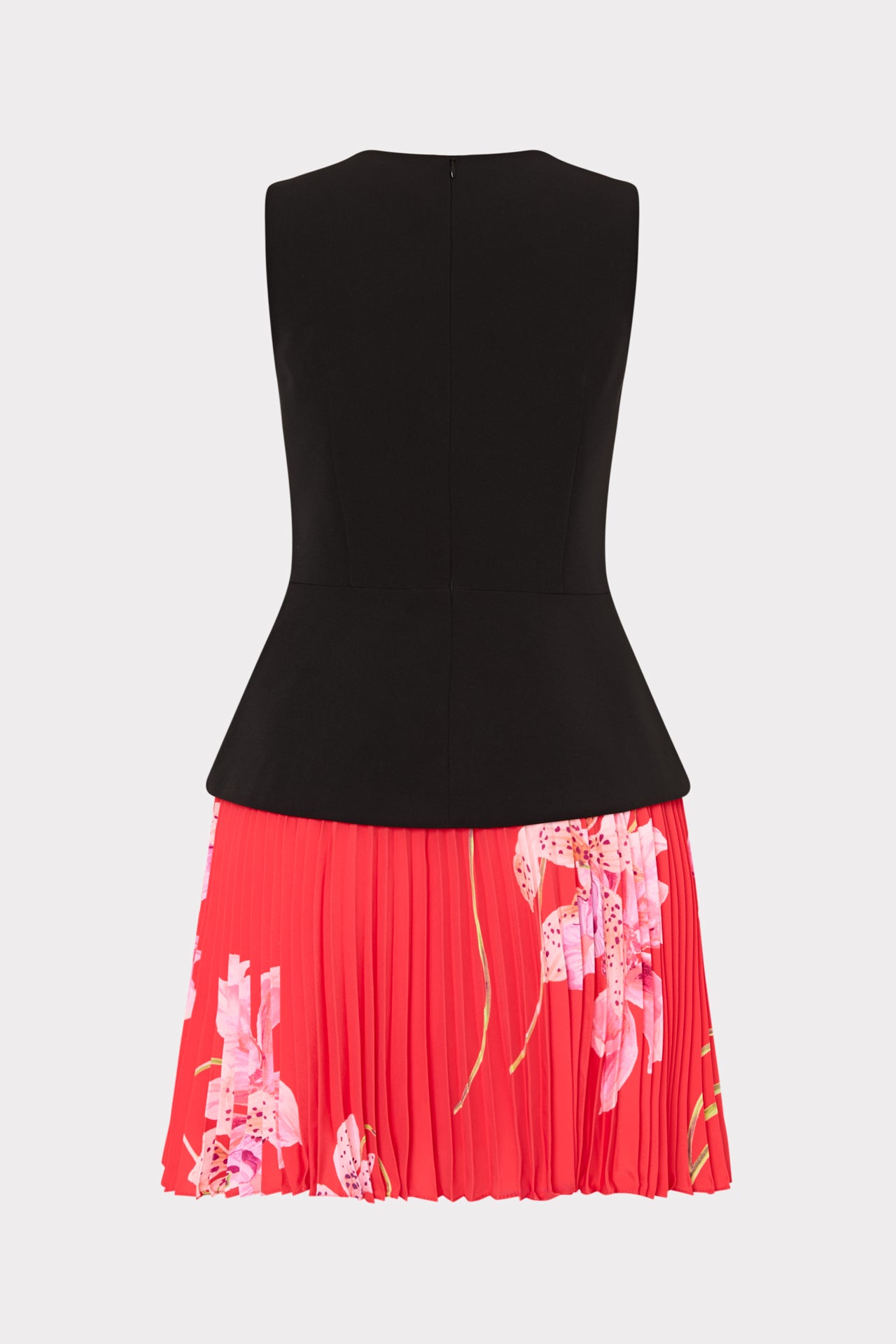 Milly Women's Haddy Printed Pleated Minidress - Black Red Multi