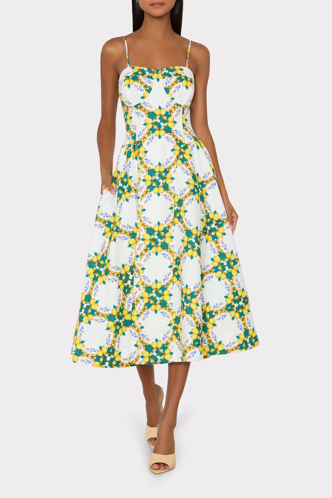 Milly Livna Printed Midi Dress - Yellow Multi Milly Livna Printed Midi Dress - Yellow Multi