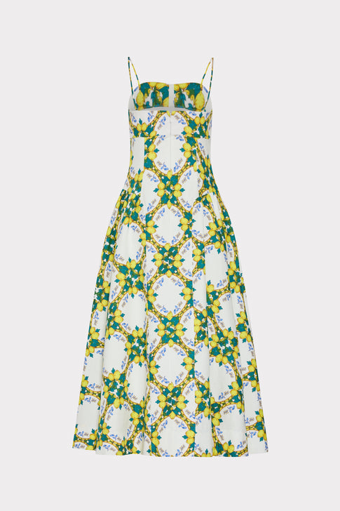 Yellow Multi Livna Printed Maxi Dress - Back View | MILLY