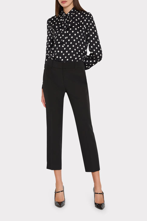 Tie Neck Polka Dot Blouse