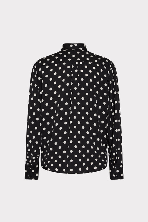 Tie Neck Polka Dot Blouse