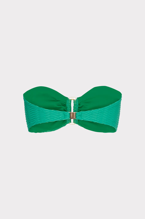 Margot Textured Chevron Bandeau Top Green Image 6 of 6
