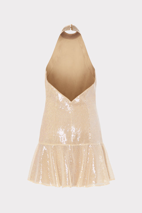 Rochel Sequin Dress Gold Image 4 of 4
