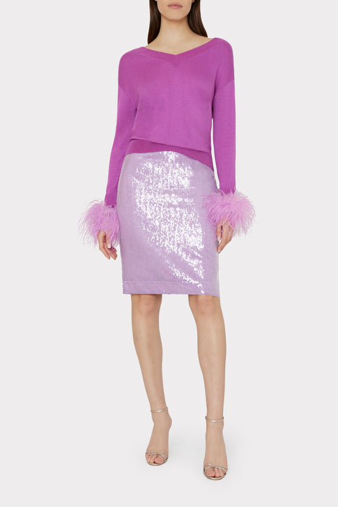 Adley Sequin Skirt Purple Image 2 of 4