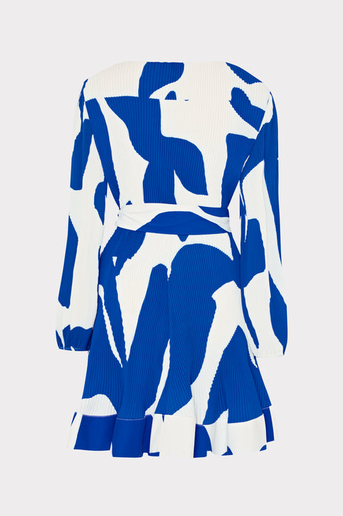 Liv Grand Foliage Pleated Dress Blue/White Image 4 of 4