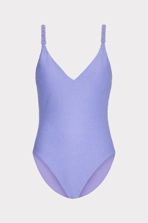 Shimmer Texture Braided One Piece Purple Image 1 of 4