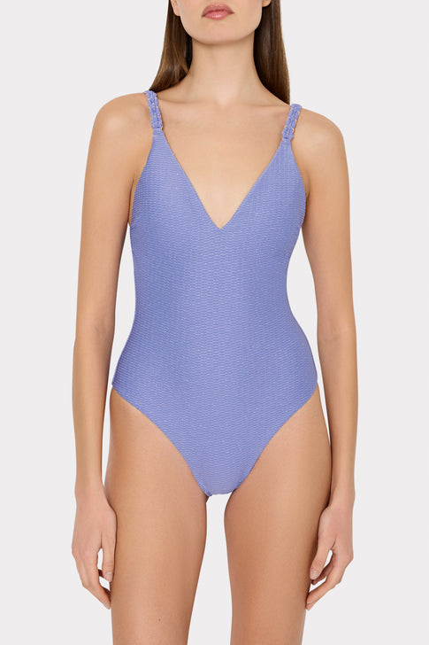 Shimmer Texture Braided One Piece Purple Image 2 of 4