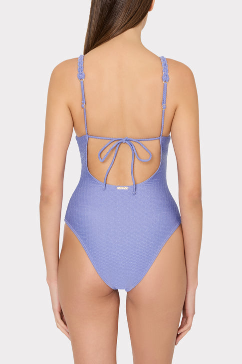 Shimmer Texture Braided One Piece Purple Image 3 of 4