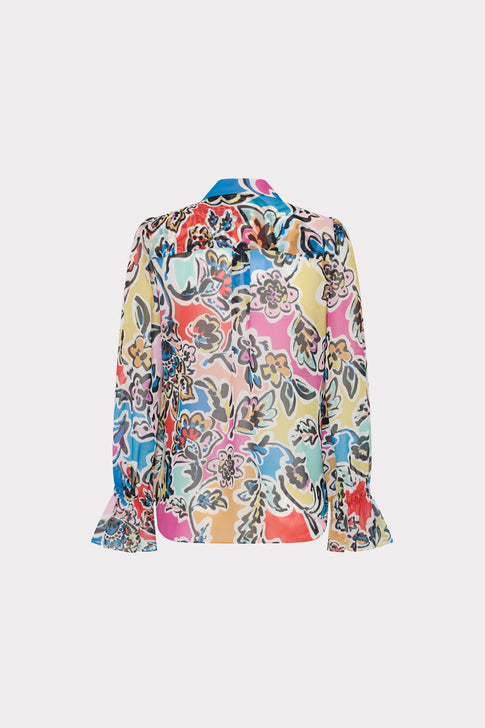 Lacey Rainbow Oasis Blouse Black Multi Image 4 of 4