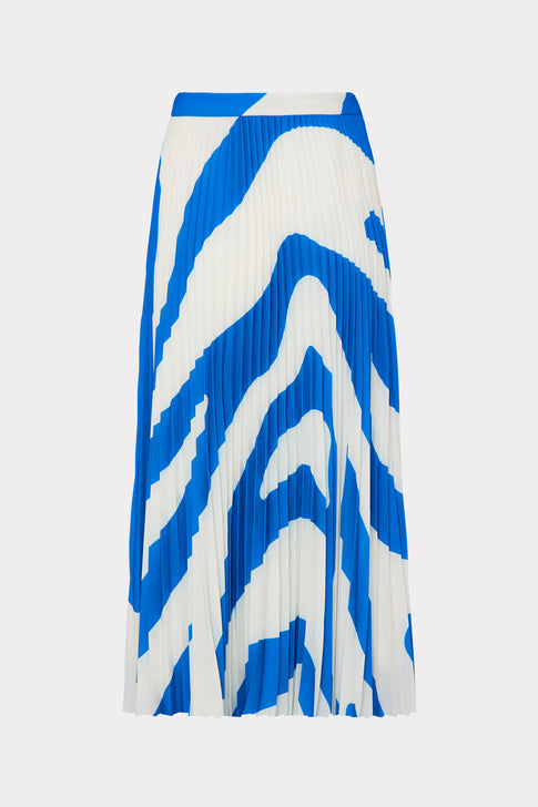 Otha Zebra Print Pleated Skirt Capri/Ecru Image 4 of 4