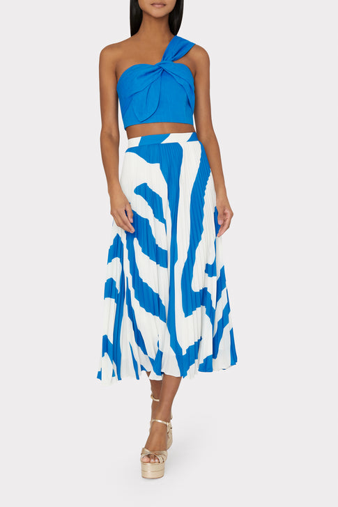 Otha Zebra Print Pleated Skirt Capri/Ecru Image 2 of 4
