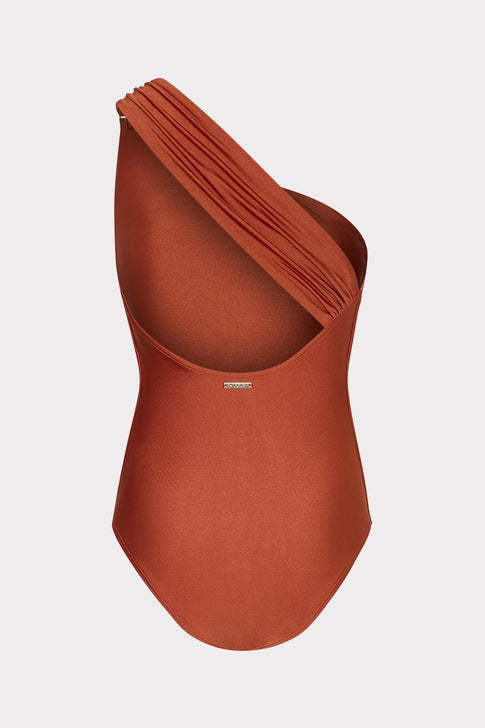 Sam Gloss One Shoulder One Piece Copper Image 4 of 4