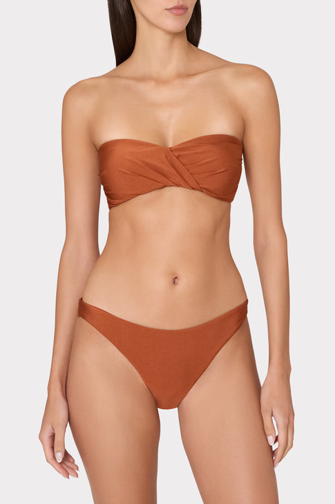 Margot Gloss Bikini Bottom Copper Image 2 of 5