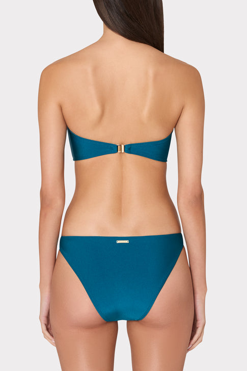 Margot Gloss Bikini Bottom Dark Teal Image 3 of 5