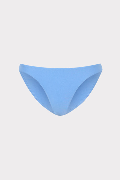Blue bikini bottom on a light gray background