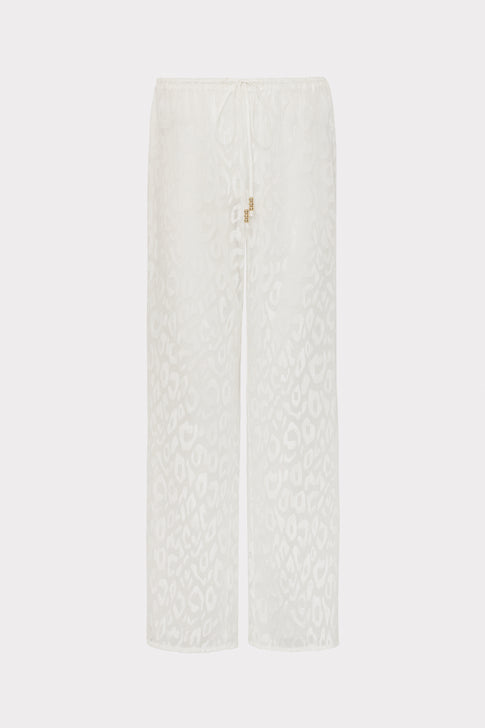 Leopard Jacquard Track Pant White Image 1 of 4