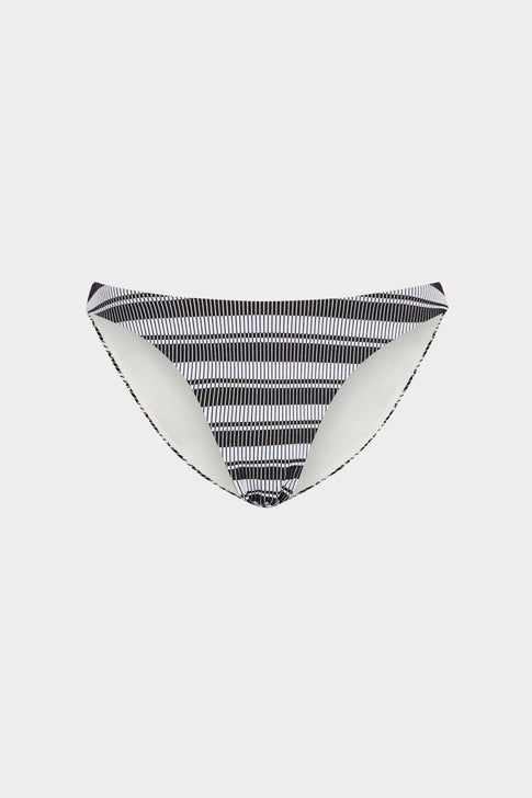 Margot Stripe Bikini Bottom Black/White Image 1 of 4