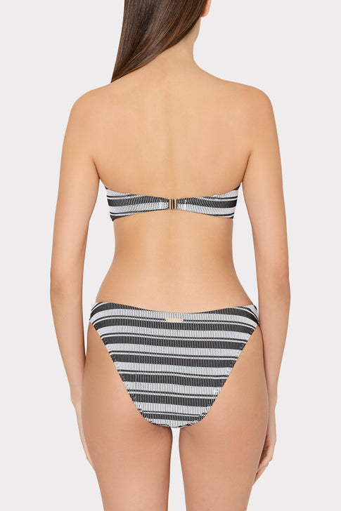 Margot Stripe Bikini Bottom Black/White Image 3 of 4
