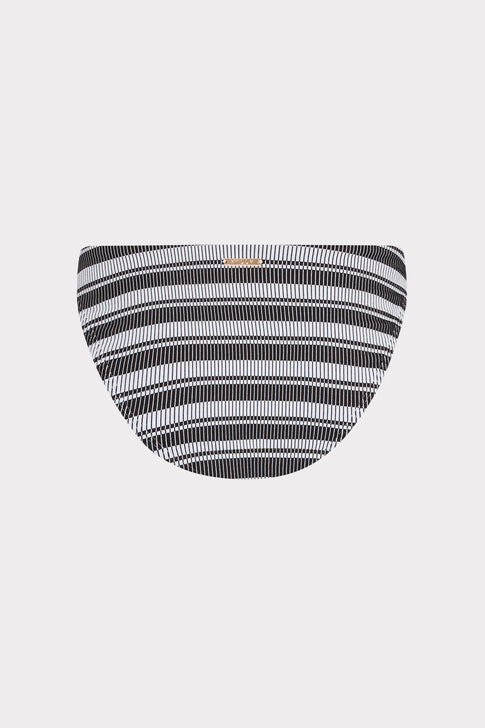 Margot Stripe Bikini Bottom Black/White Image 4 of 4
