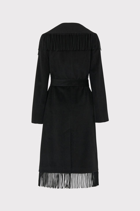 Fringe Wool Coat Black Image 5 of 5