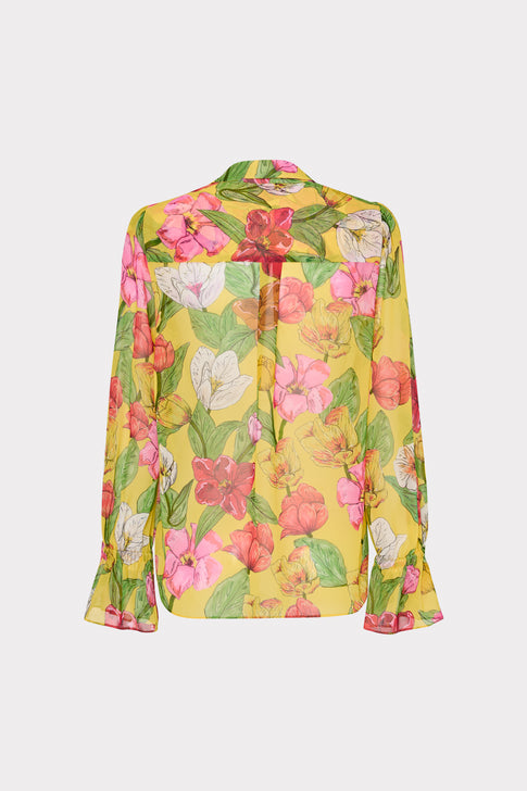 Lacey Tulip Rosette Blouse Yellow Multi Image 4 of 4