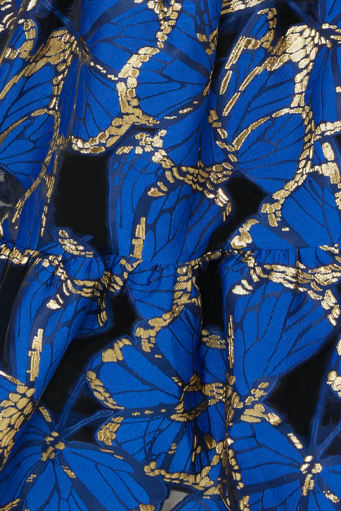 Hayden Butterfly Jacquard Dress Blue Multi Image 3 of 4