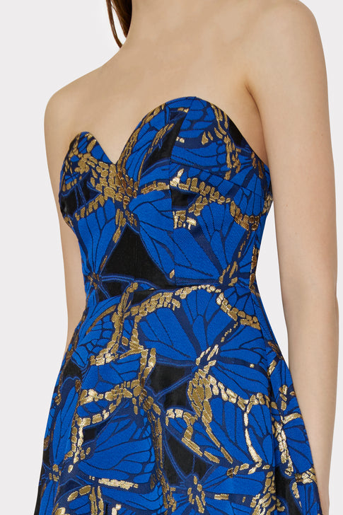 Roxy Butterfly Jacquard Gown Blue Multi Image 3 of 5